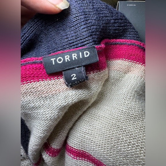Torrid Black and Cream Colorblock Cardigan - Picture 11 of 11